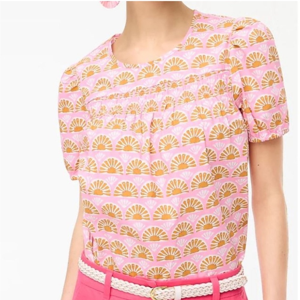 J.Crew Factory Puff Sleeve Top - Spring Blossom Light Ad